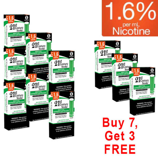 Ultra Sale 6 Pack 1.6% Menthol Cartridges - Buy 7+3 FREE - 60 Total