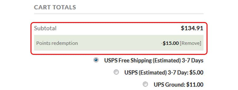 Loyalty Points Redeem Page