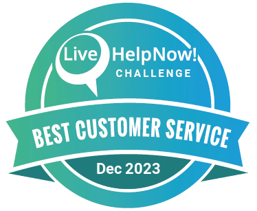 LiveHelpNow Challenge Best Customer Service Award December 2023