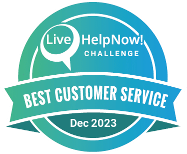 LiveHelpNow Challenge Best Customer Service Award December 2023