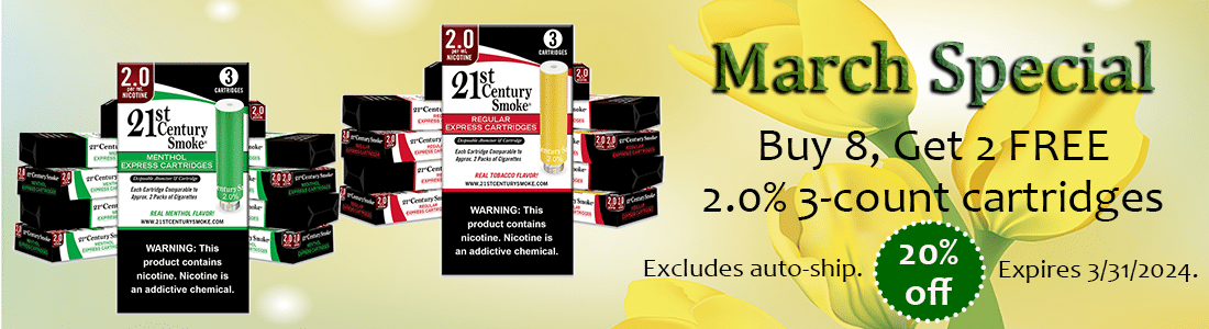 March Special Buy 8 Get 2 Free 2.0% 3-count refill cartridges.
