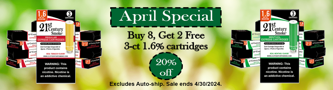 April monthly special Buy 8 Get 2 Free 1.6% 3-count refill cartridges. No coupon needed. Excludes auto-ship items.