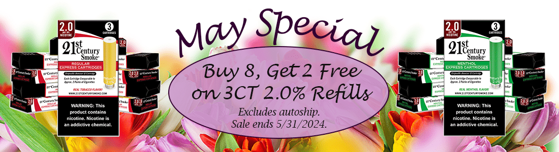 May monthly special Buy 8 Get 2 Free 2.0% 3-count refill cartridges. No coupon needed. Excludes auto-ship items.