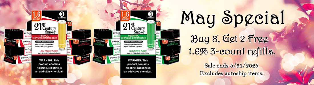 21st MAY Month Special 1-6 3ct BANNER May monthly special Buy 8 Get 2 Free 1.6% 3 count refills.